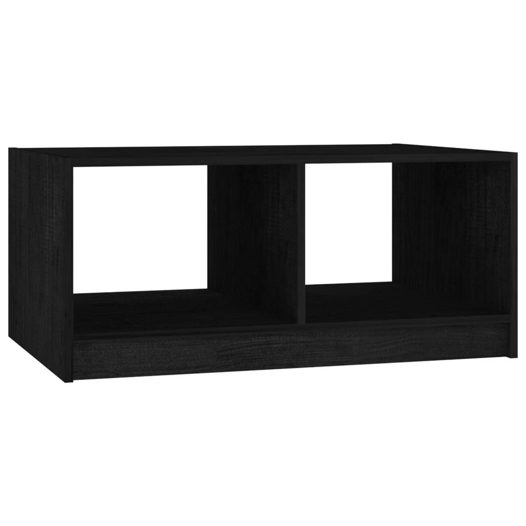 Tavolino da Salotto Nero 75x50x33,5 cm Legno Massello di Pino - homemem39