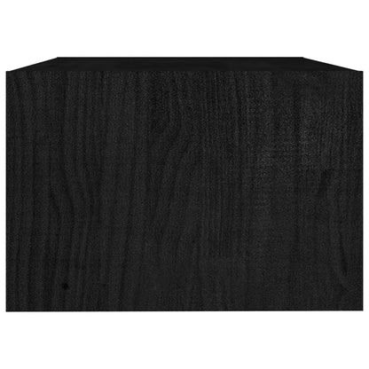 Tavolino da Salotto Nero 75x50x33,5 cm Legno Massello di Pino - homemem39