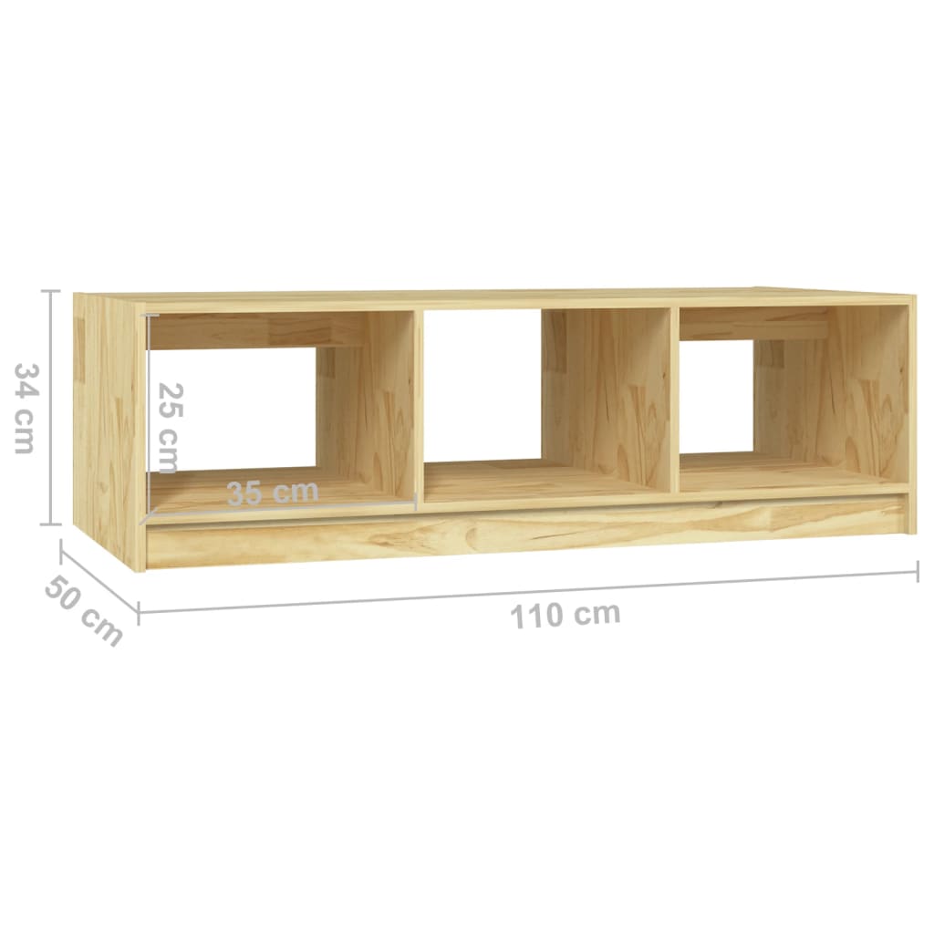 Tavolino da Salotto 110x50x34 cm Legno Massello di Pino - homemem39