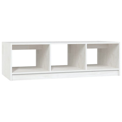 Tavolino da Salotto Bianco 110x50x34 cm Legno Massello di Pino - homemem39