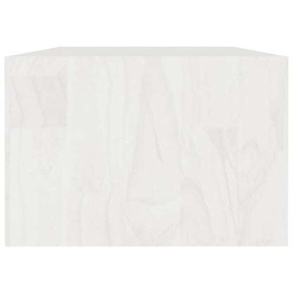 Tavolino da Salotto Bianco 110x50x34 cm Legno Massello di Pino - homemem39