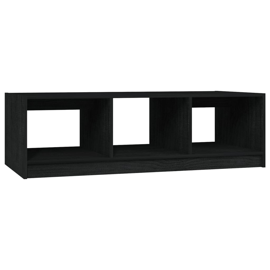 Tavolino da Salotto Nero 110x50x34 cm Legno Massello di Pino - homemem39