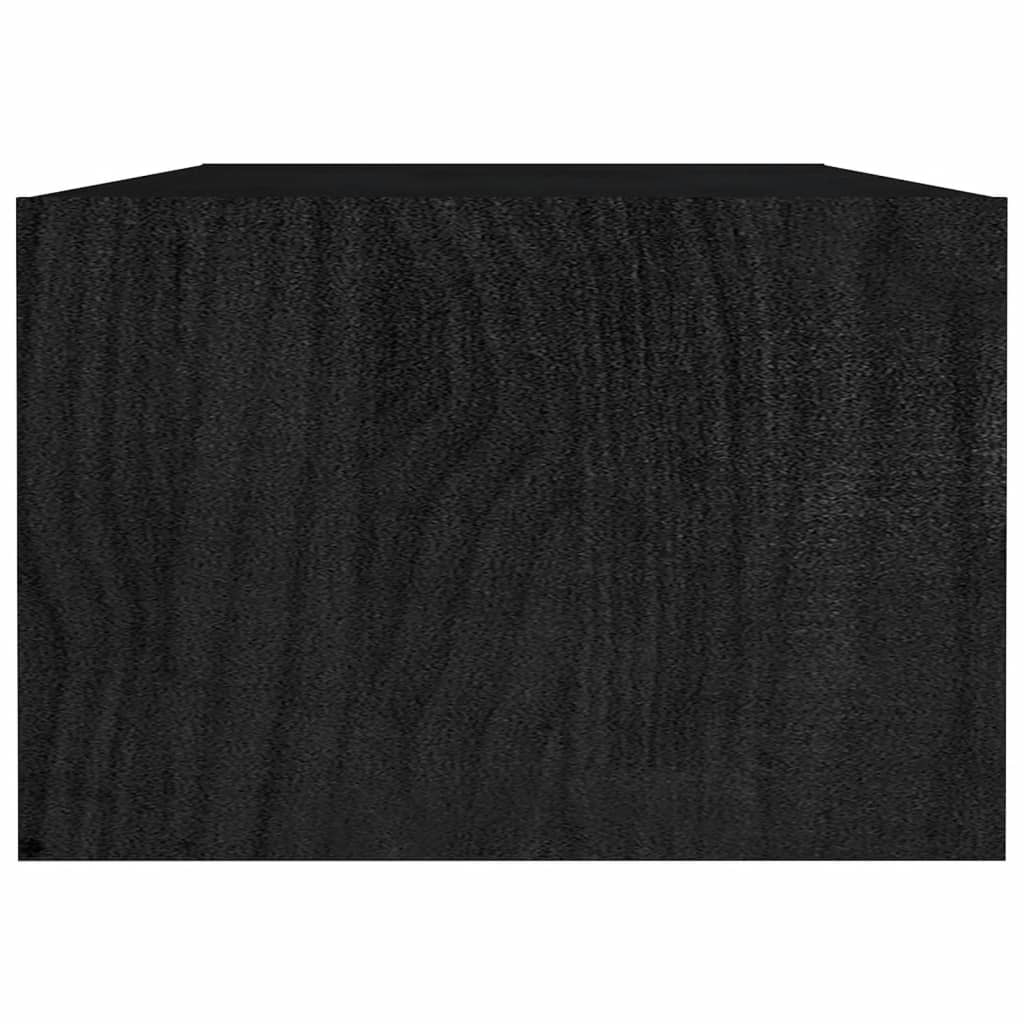 Tavolino da Salotto Nero 110x50x34 cm Legno Massello di Pino - homemem39