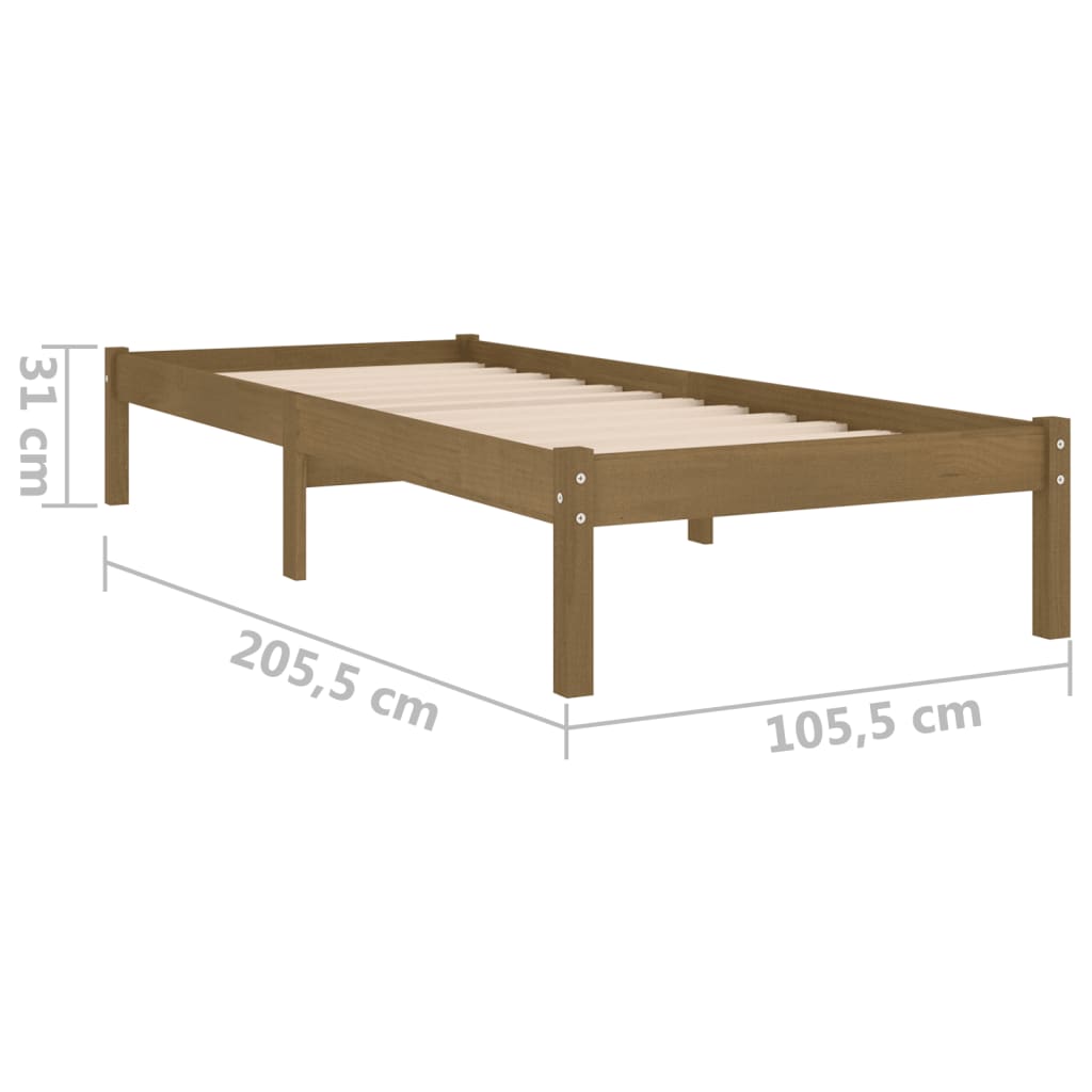 Giroletto Marrone Miele in Legno Massello di Pino 100x200 cm - homemem39