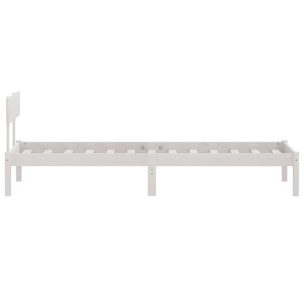 Giroletto Bianco in Legno Massello di Pino 90x190 cm UK Single - homemem39