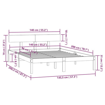 Giroletto Bianco in Legno Massello di Pino 140x200 cm - homemem39