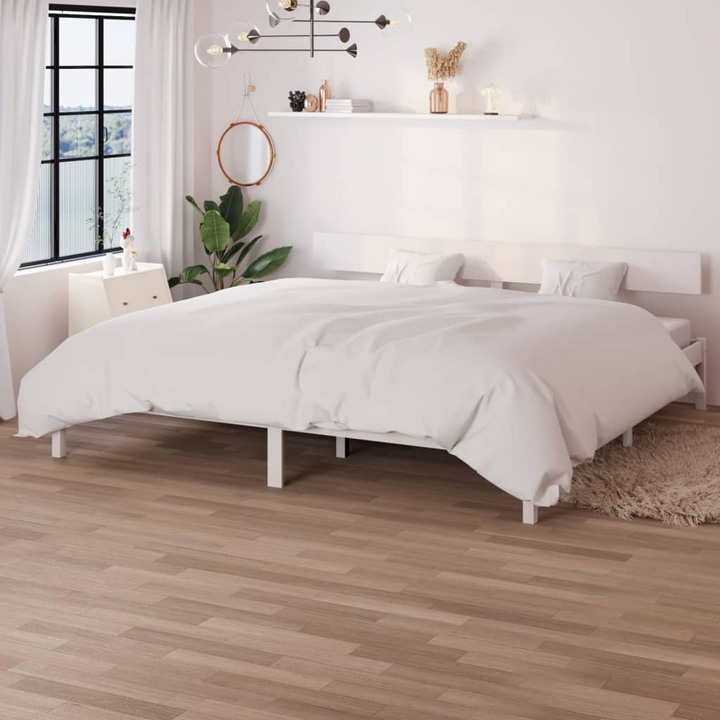 Giroletto Bianco in Legno Massello di Pino 200x200 cm - homemem39