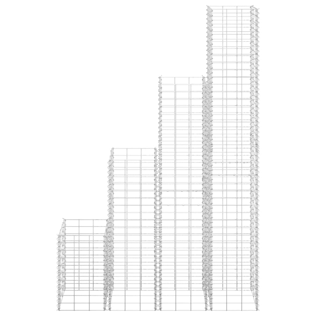 Fioriere Rialzate Gabbione 4 pz 30x30x50/100/150/200 cm Ferro - homemem39