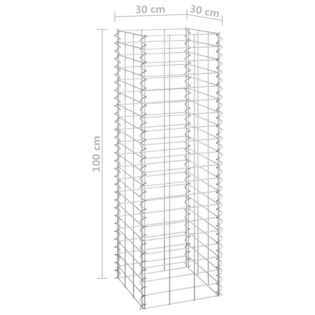 Fioriere Rialzate Gabbione 4 pz 30x30x50/100/150/200 cm Ferro - homemem39