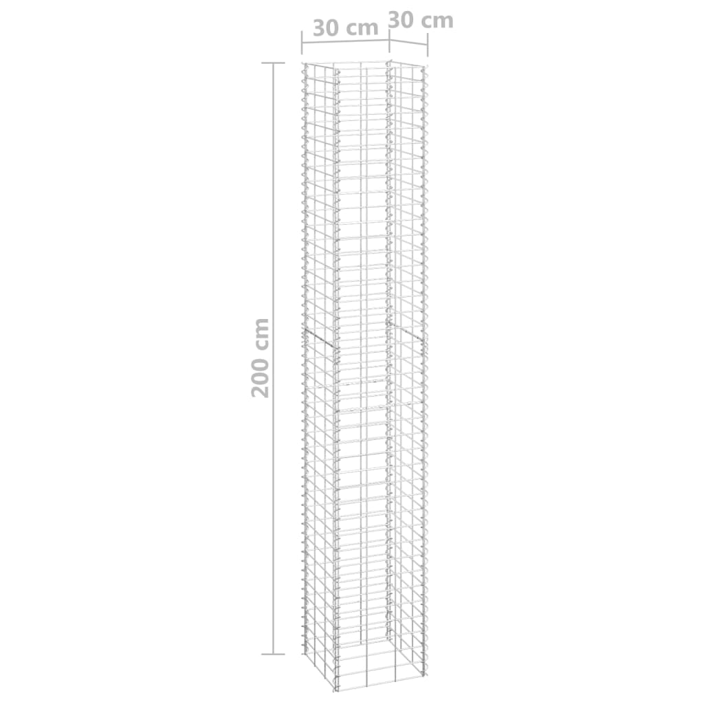 Fioriere Rialzate Gabbione 4 pz 30x30x50/100/150/200 cm Ferro - homemem39