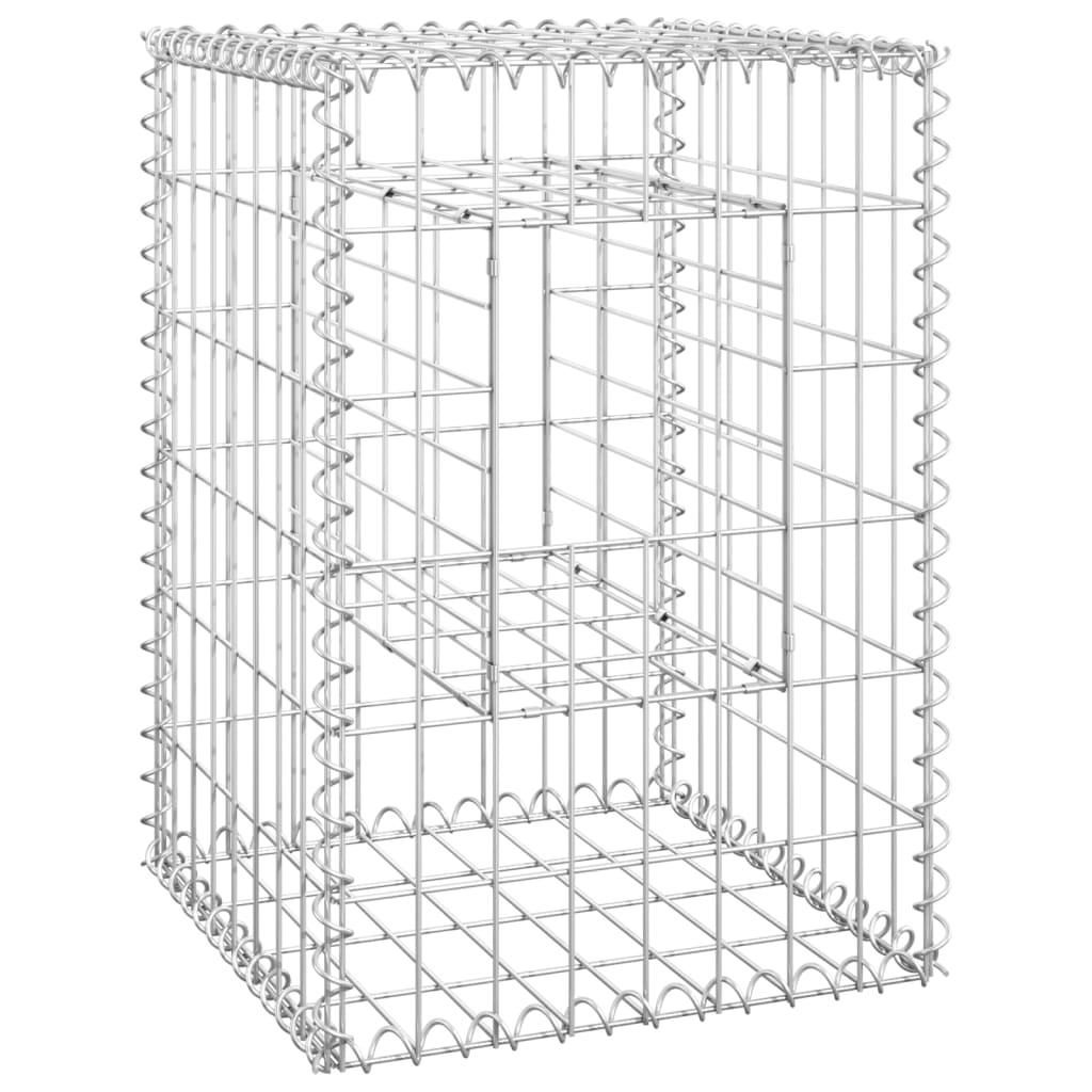 Cesti a Gabbione a Torre 2 pz 40x40x60 cm in Ferro - homemem39