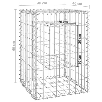 Cesti a Gabbione a Torre 2 pz 40x40x60 cm in Ferro - homemem39