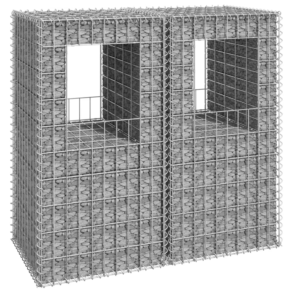 Cesti a Gabbione a Torre 2 pz 50x50x100 cm in Ferro - homemem39