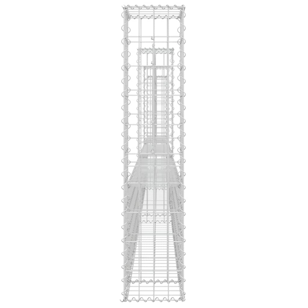 Cesto Gabbione a U con 4 Pali in Ferro 380x20x100 cm - homemem39