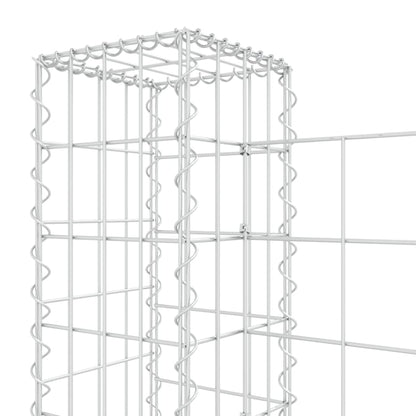 Cesto Gabbione a U con 4 Pali in Ferro 380x20x100 cm - homemem39