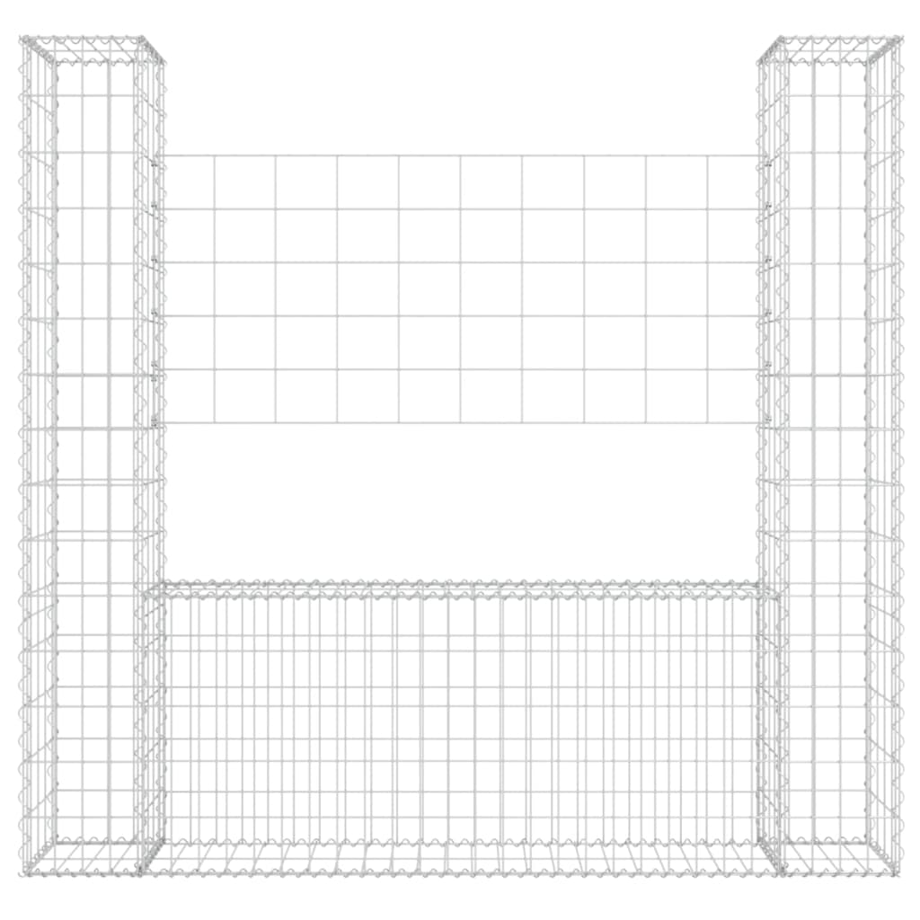 Gabbione a U con 2 Pali in Ferro 140x20x150 cm - homemem39