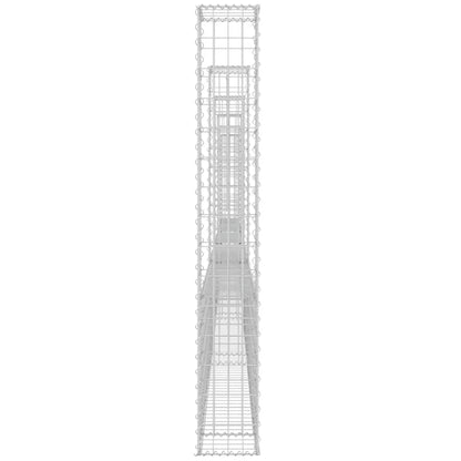 Cesto Gabbione a U con 6 Pali in Ferro 620x20x150 cm - homemem39