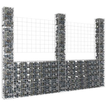 Gabbione a U con 3 Pali in Ferro 260x20x200 cm - homemem39