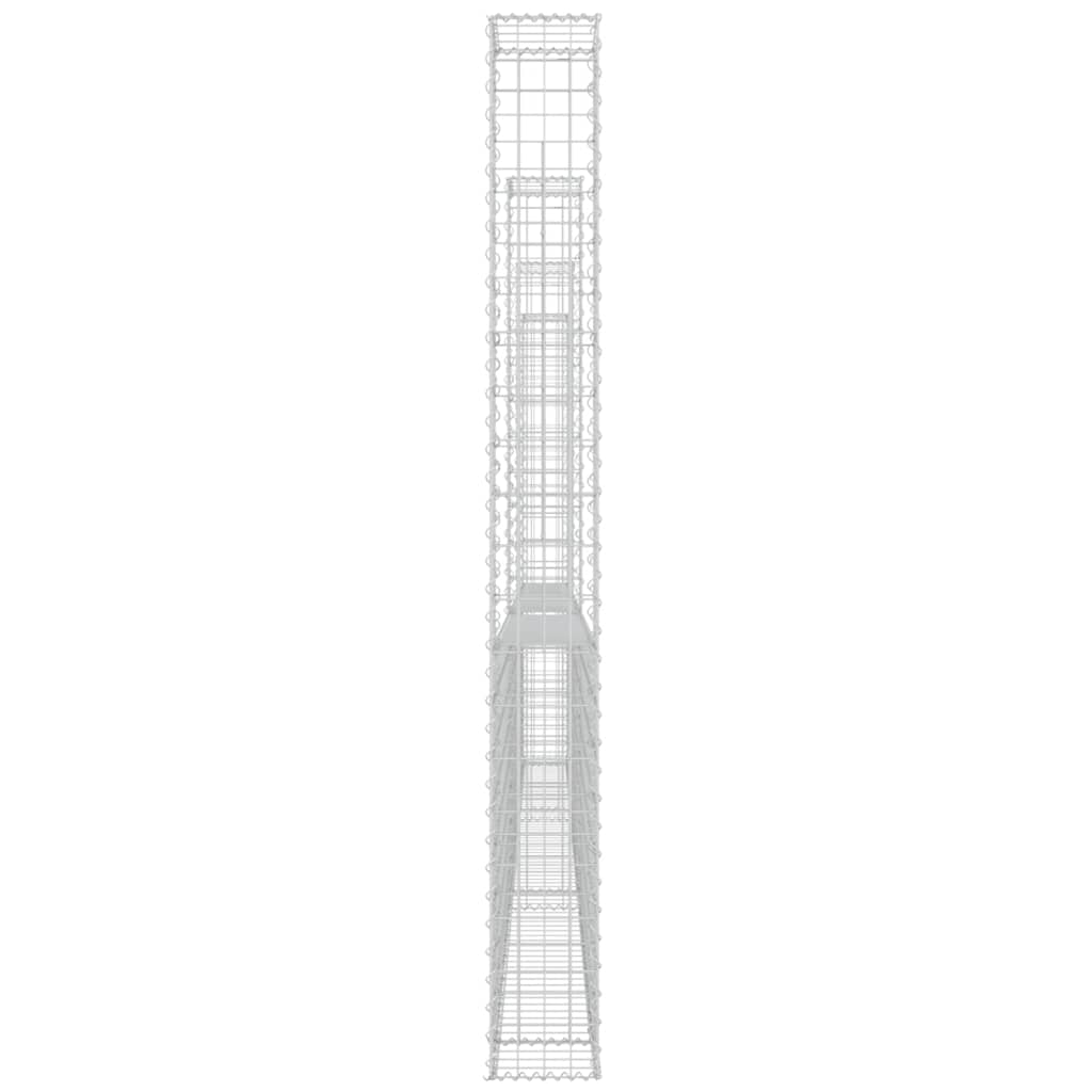 Gabbione a U con 4 Pali in Ferro 380x20x200 cm - homemem39