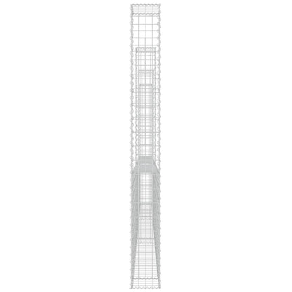 Gabbione a U con 4 Pali in Ferro 380x20x200 cm - homemem39