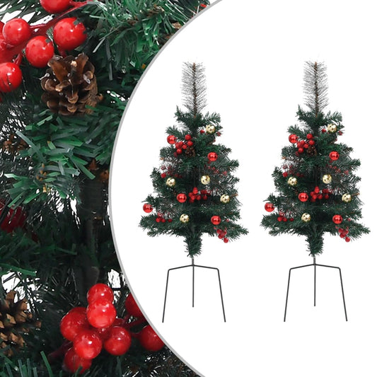 Alberi di Natale Artificiali per Viali 2 pz 76 cm in PVC - homemem39