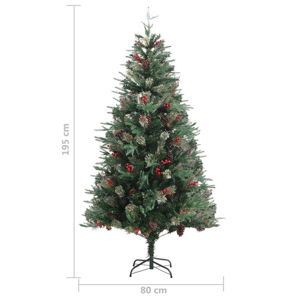 Albero di Natale con Pigne Verde 195 cm PVC e PE - homemem39