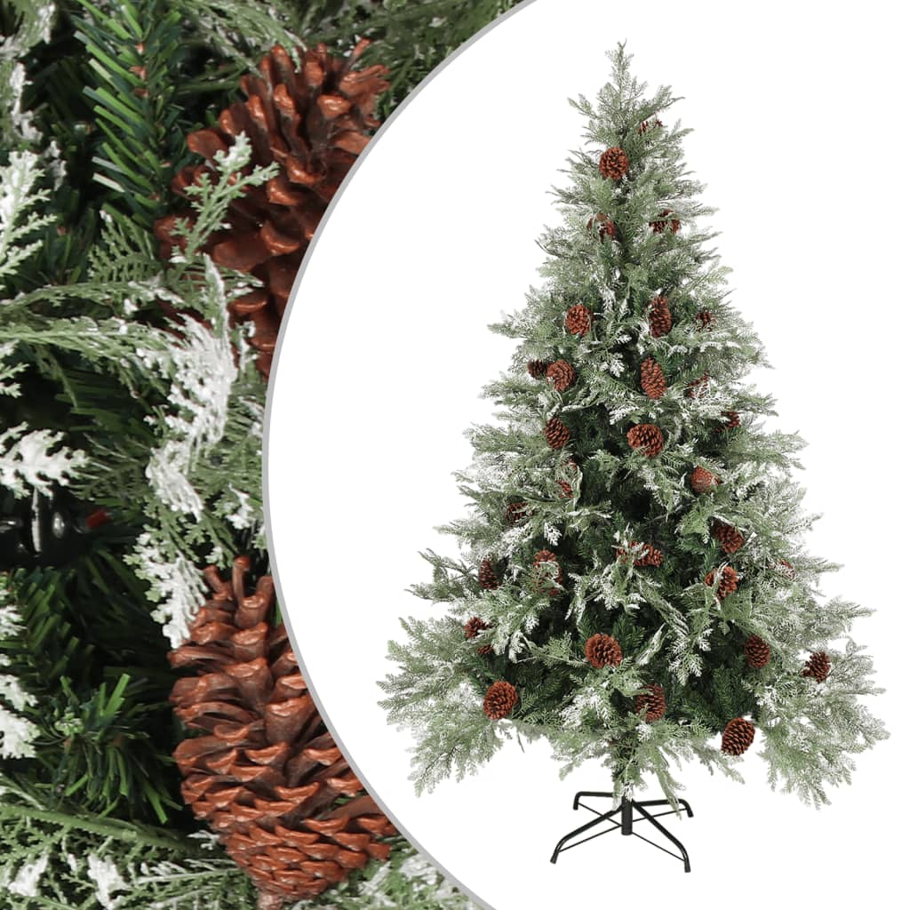 Albero di Natale con Pigne Verde e Bianco 120 cm in PVC e PE - homemem39