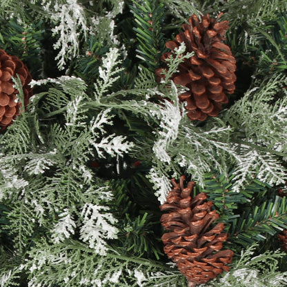 Albero di Natale con Pigne Verde e Bianco 120 cm in PVC e PE - homemem39