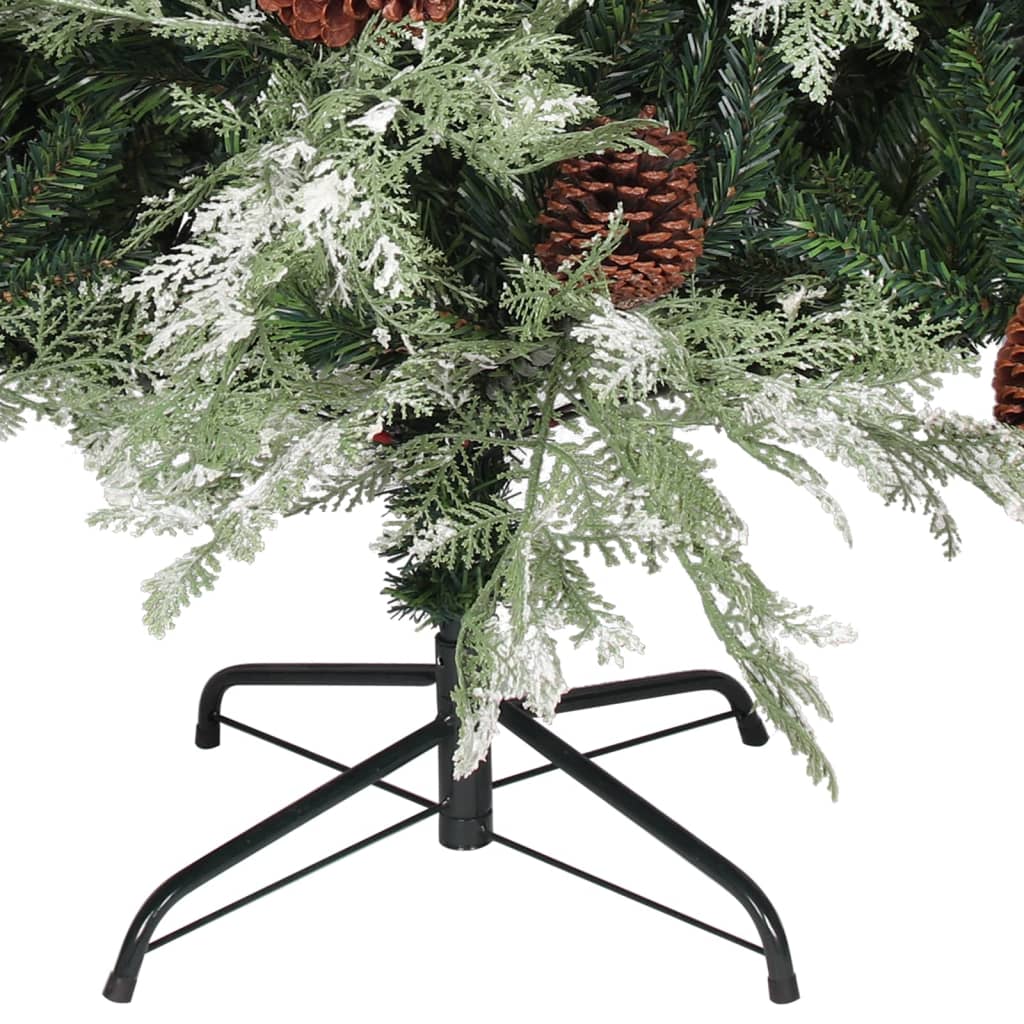 Albero di Natale con Pigne Verde e Bianco 120 cm in PVC e PE - homemem39