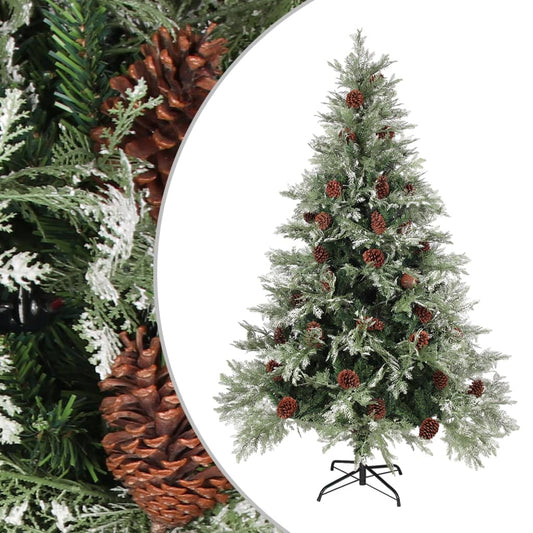 Albero di Natale con Pigne Verde e Bianco 150 cm in PVC e PE - homemem39