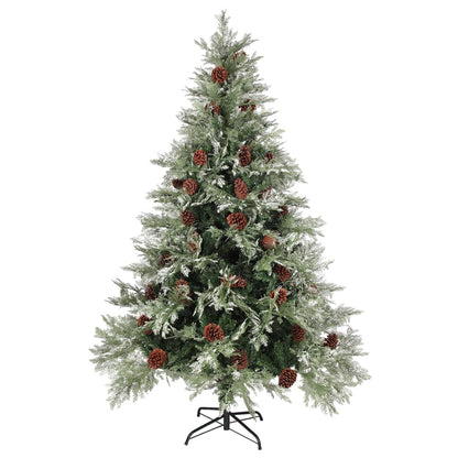 Albero di Natale con Pigne Verde e Bianco 150 cm in PVC e PE - homemem39