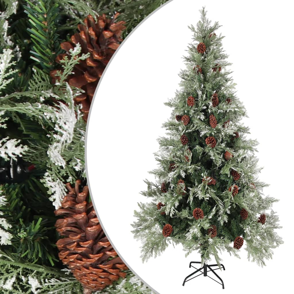 Albero di Natale con Pigne Verde e Bianco 225 cm in PVC e PE - homemem39