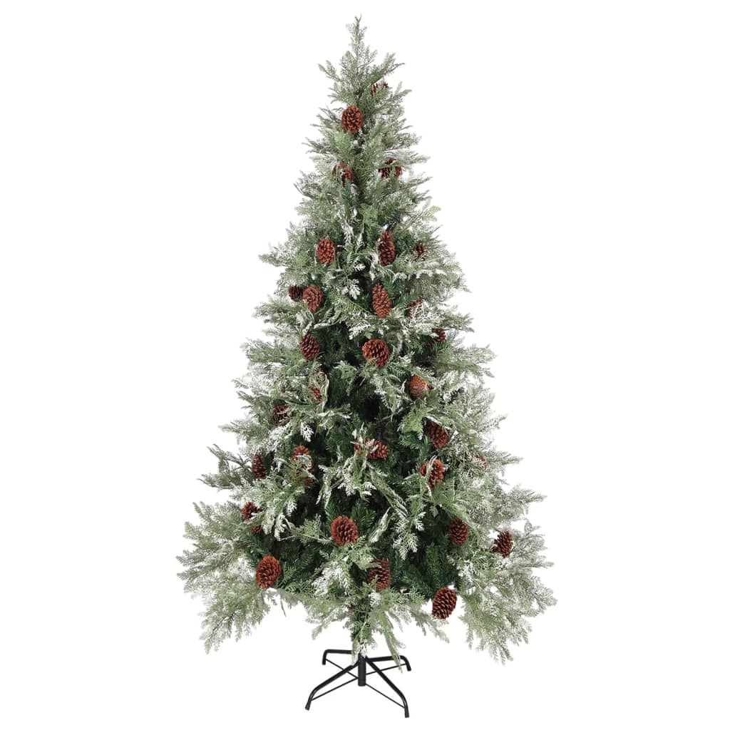 Albero di Natale con Pigne Verde e Bianco 225 cm in PVC e PE - homemem39