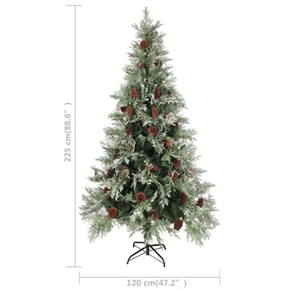 Albero di Natale con Pigne Verde e Bianco 225 cm in PVC e PE - homemem39