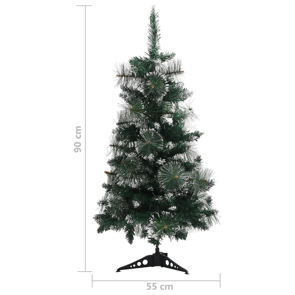 Albero di Natale Artificiale Supporto Verde e Bianco 90 cm PVC - homemem39