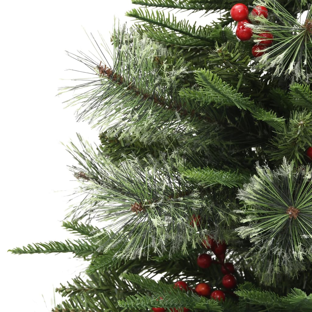 Albero di Natale Preilluminato con Pigne Verde 120 cm PVC e PE - homemem39