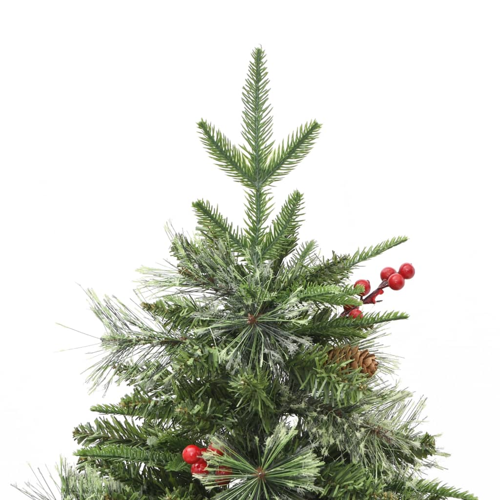 Albero di Natale Preilluminato con Pigne Verde 150 cm PVC e PE - homemem39