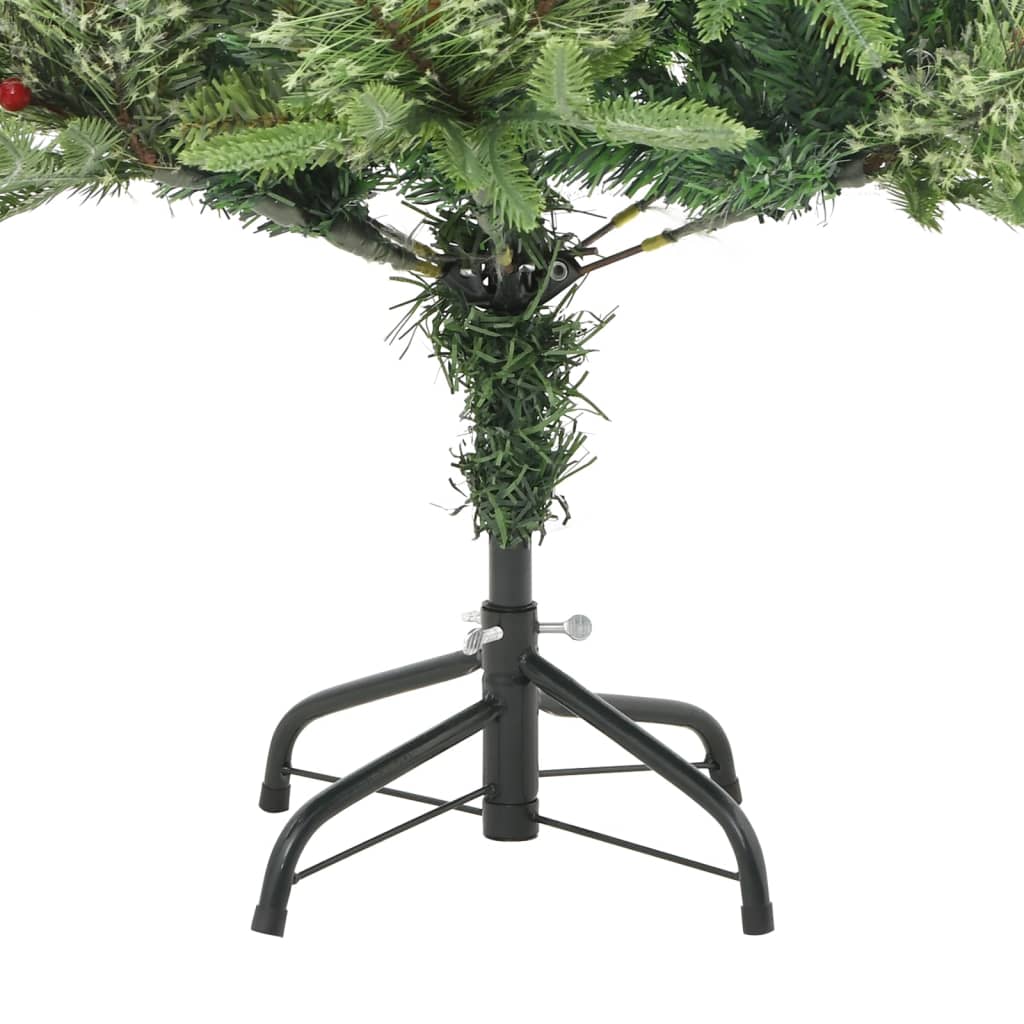 Albero di Natale Preilluminato con Pigne Verde 150 cm PVC e PE - homemem39