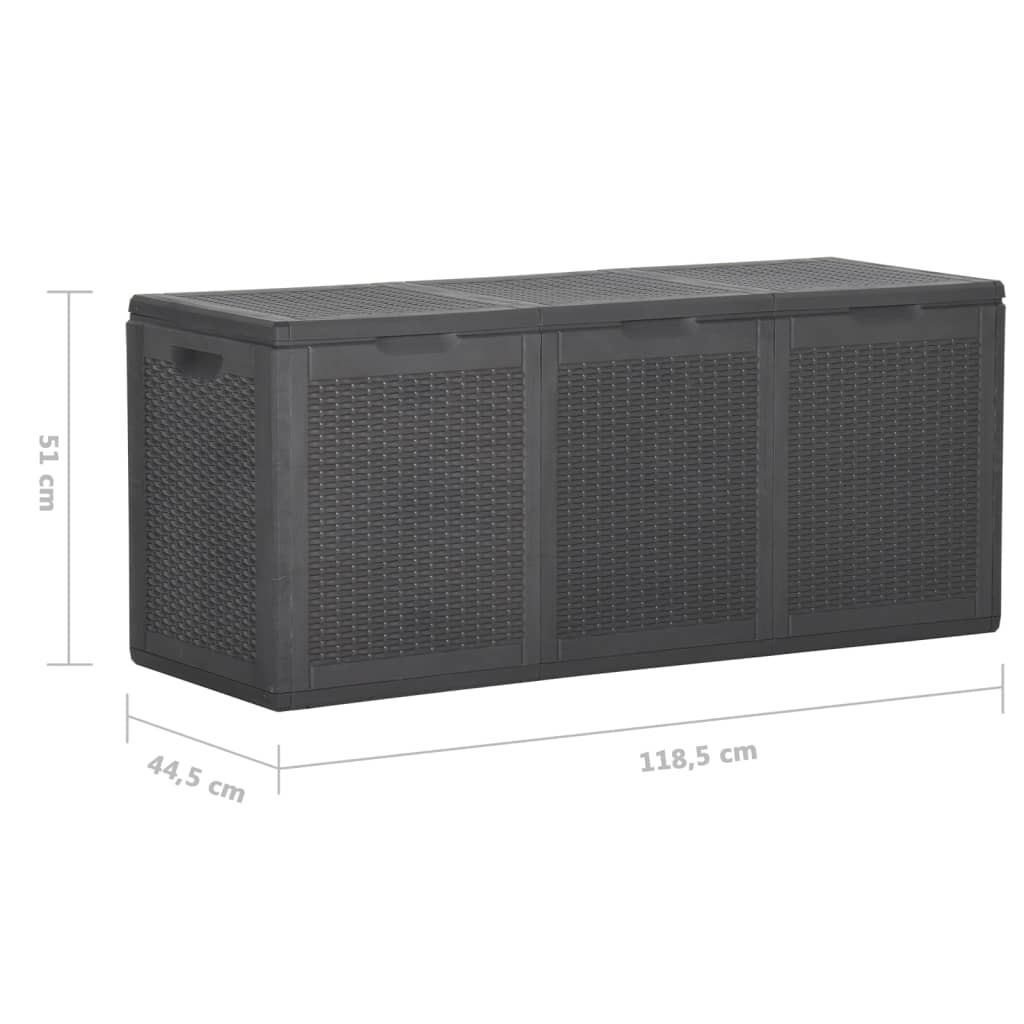 Baule da Giardino 270 L Nero in Rattan PP - homemem39