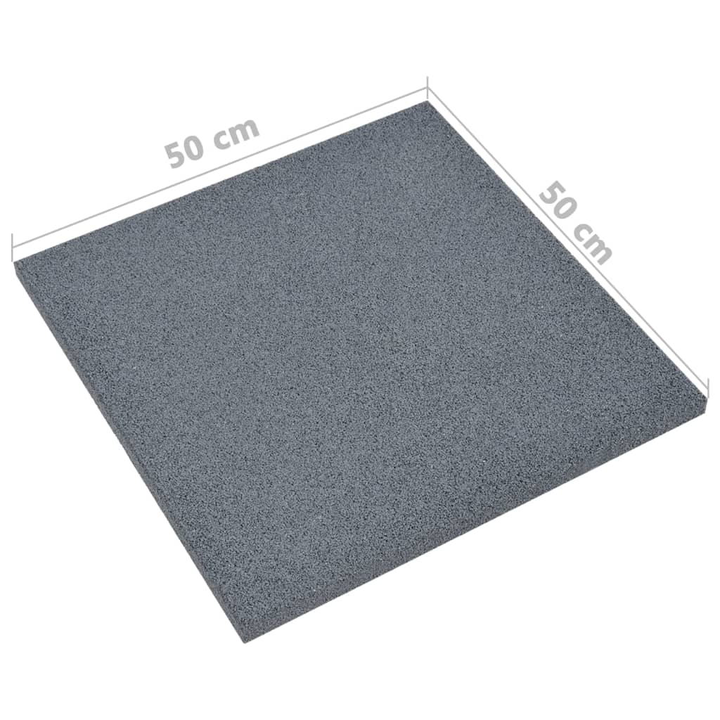 Piastrelle Anticaduta 6 pz in Gomma 50x50x3 cm Grigio - homemem39