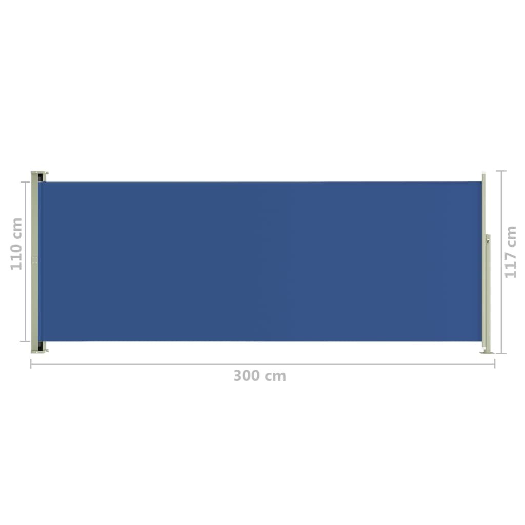 Tenda Laterale Retrattile per Patio 117x300 cm Blu - homemem39