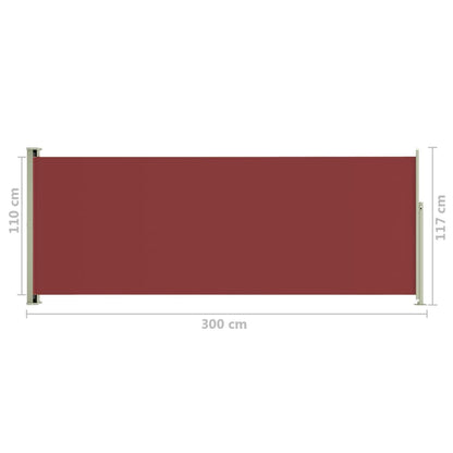 Tenda Laterale Retrattile per Patio 117x300 cm Rossa - homemem39