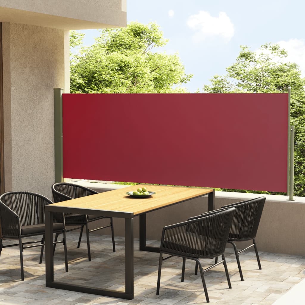 Tenda Laterale Retrattile per Patio 117x300 cm Rossa - homemem39