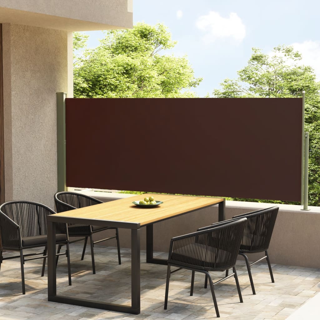 Tenda Laterale Retrattile per Patio 140x300 cm Marrone - homemem39