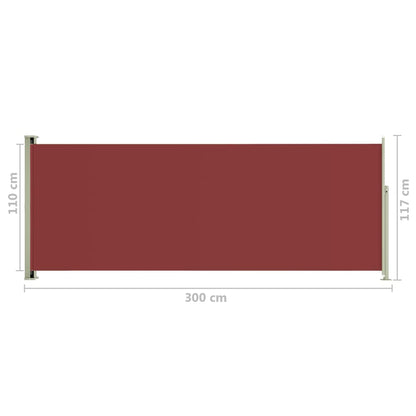 Tenda Laterale Retrattile per Patio 117x300 cm Rossa - homemem39
