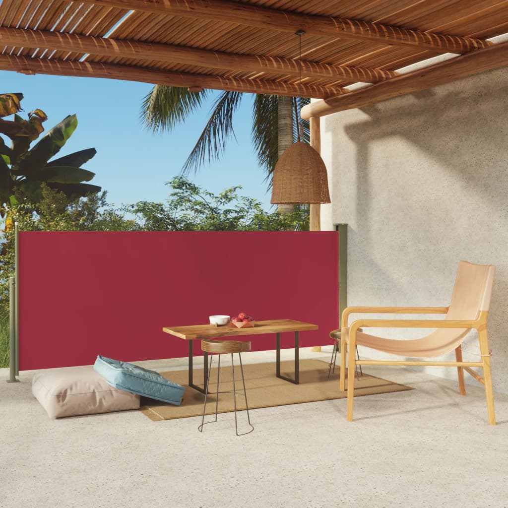 Tenda Laterale Retrattile per Patio 117x300 cm Rossa - homemem39