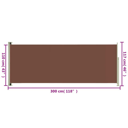 Tenda Laterale Retrattile per Patio 117x300 cm Marrone - homemem39