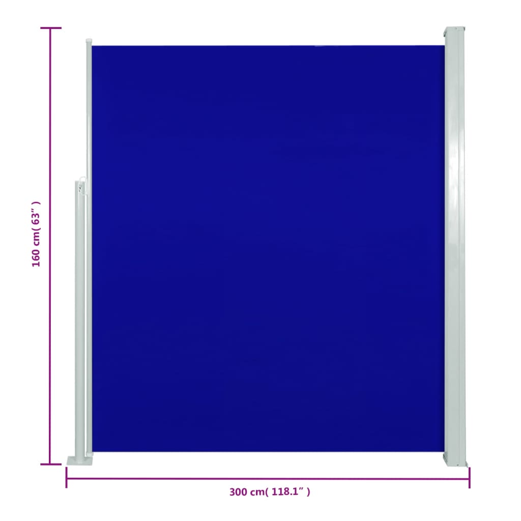 Tenda Laterale Retrattile per Patio 160x300 cm Blu - homemem39