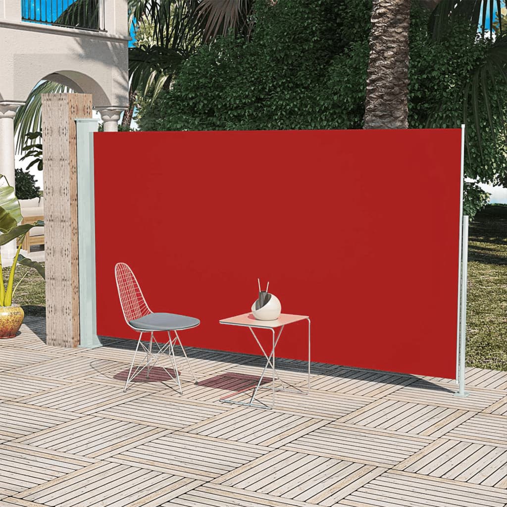 Tenda Laterale Retrattile per Patio 160x300 cm Rossa - homemem39