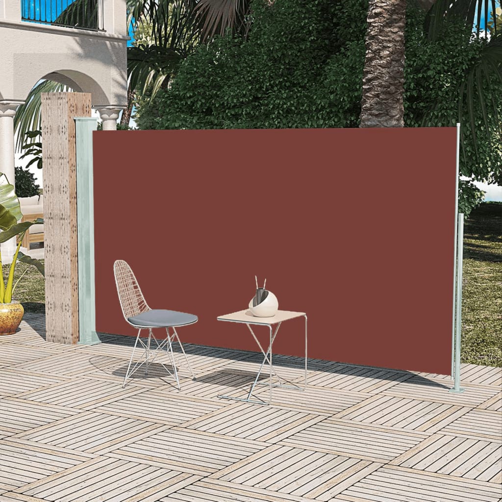 Tenda Laterale Retrattile per Patio 160x300 cm Marrone - homemem39